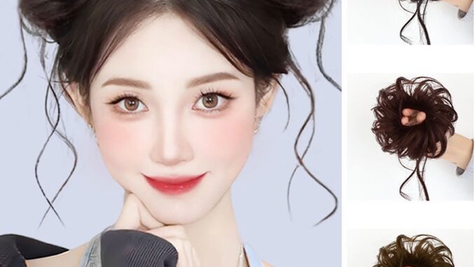 หนังยางรัดผมดังโงะ ผมบัน ผมซาลาเปา น่ารักมาก ไม่เจ็บ จัดทรงง่าย ไหมนิ่ม เนียนเหมือนผมจริง