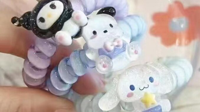 SANRIO ยางรัดผม ลายการ์ตูนซานริโอ้ ขนาดเล็ก สําหรับโทรศัพท์ สร้อยข้อมือ