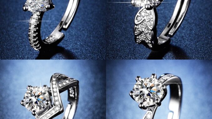 BONNY JEWELRY แท้ เครื่องประดับ เรียบง่าย ต้นฉบับ แหวน เกาหลี ผู้หญิง 925 เงิน แฟชั่น เครื่องประดับ Silver มอยส์ซาไนท์ไดมอนด์ M069