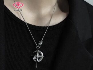 Hwetr สร้อยคอโซ่ จี้รูปดวงจันทร์ ดาว กาแล็กซี่ สไตล์เกาหลี เครื่องประดับแฟชั่น ของขวัญ ปาร์ตี้ สําหรับผู้หญิง