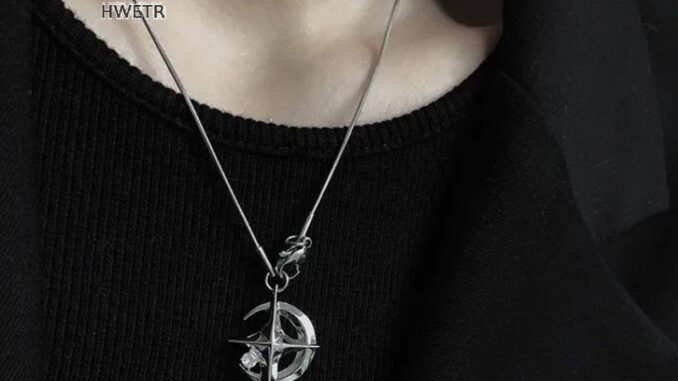Hwetr สร้อยคอโซ่ จี้รูปดวงจันทร์ ดาว กาแล็กซี่ สไตล์เกาหลี เครื่องประดับแฟชั่น ของขวัญ ปาร์ตี้ สําหรับผู้หญิง