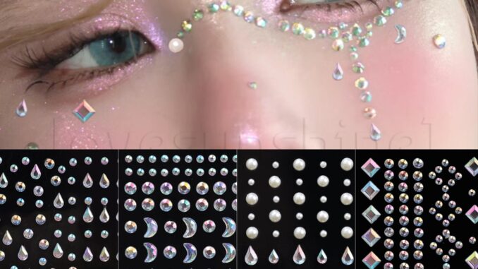 สติกเกอร์เพชร แบบใช้แล้วทิ้ง สีสันสดใส สําหรับตกแต่งใบหน้าเจ้าสาว งานแต่งงาน DIY