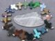 จี้หินธรรมชาติข้ามจี้อุปกรณ์ DIY สร้อยคอหินทรายสีฟ้าอาเกต Cross pendant
