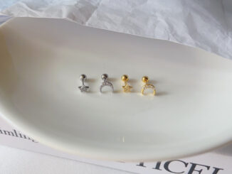 234-littlegirl gifts-Star and Moon Piercing silver s925 (ราคาต่อชิ้น)