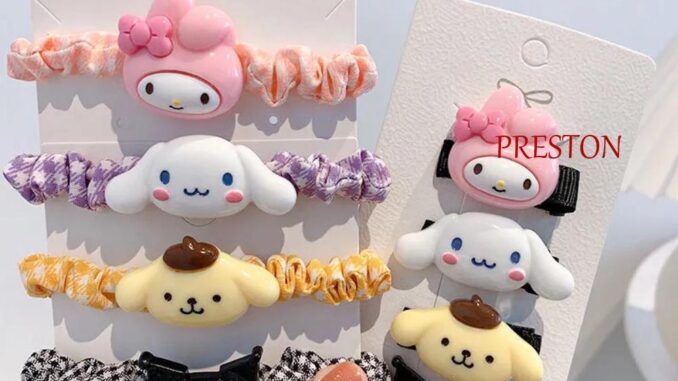 Preston กระต่าย Scrunchies ใหม่ ยางรัดผม ผู้หญิง การ์ตูน เด็ก สุนัข ปิ่นปักผม