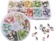 ชุดแหวนลูกปัดคริสตัล ทองแดง ขอบตรง คละสี 6-8 มม. diy