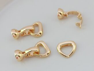 เครื่องประดับหัวเข็มขัด ชุบทอง 14k รูปหัวใจ แฮนด์เมด diy