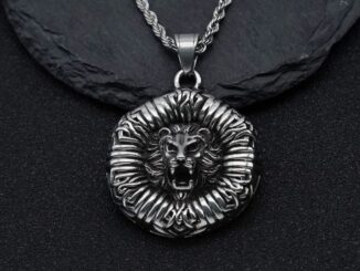 [Z H Jewelry] เครื่องประดับ วินเทจ ฮิปฮอป หกเหลี่ยม สิงโต จี้ ผู้ชายและผู้หญิง แฟชั่น สเตนเลส สร้อยคอ พังก์ ปาร์ตี้ ร็อค ไทเทเนียม เหล็ก เครื่องประดับ อุปกรณ์เสริม