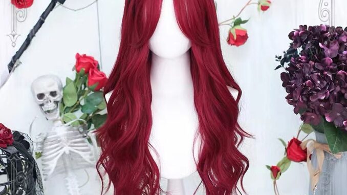 วิกผมยาวหยิก สีไวน์แดง ไม่มีหน้าม้า คอสเพลย์โลลิต้า สําหรับผู้หญิง วิกผมยาวหยิก สีไวน์แดง ไม่มีหน้าม้า คอสเพลย์โลลิต้า สําหรับผู้หญิง
