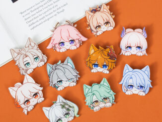 เข็มกลัดอะคริลิค ลายการ์ตูนเกมแอนิเมชั่นน่ารัก สองมิติ สําหรับตกแต่ง