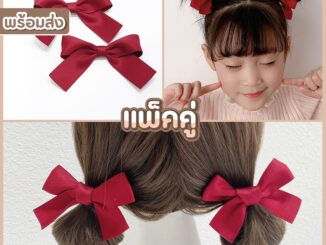 [พร้อมส่ง] โบติดผมมินิ (แพ็คคู่ได้ 2 ชิ้น) มี 6 สี ผ้าซาติน น่ารักสไตล์เกาหลีติดได้หลายลุค : MiniMilwʕ•ᴥ•ʔ