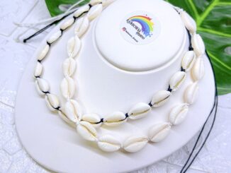 สร้อยห้อยเบี้ย สร้อยเชือกถักหอยเบี้ย ส่งจากไทย งานhandmade