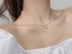 พร้อมส่งค่ะสร้อยคอลูกปัดสีมุกแต่งจี้เพชร