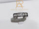 แหวนเงินแท้ แหวนแถว ชุบทองคำขาว ฝังเพชร Moissanite 5 เม็ด
