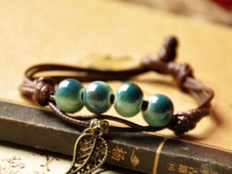 สร้อยข้อมือ เชือกถักเซรามิค ประดับลูกปัดพอร์ซเลน สีสันสดใส สไตล์ชนเผ่า สําหรับผู้หญิง