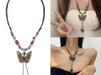 Arin สร้อยคอโซ่ จี้ผีเสื้อ ประดับลูกปัดเซรามิก หรูหรา