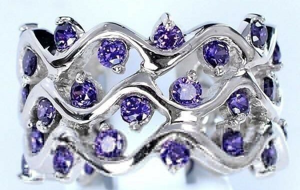 PLINTH แหวนเงินแท้ 925 อเมทิสต์เพชร Tanzanite End เพชรเต็ม112 PLINTH แหวนเงินแท้ 925 อเมทิสต์เพชร Tanzanite End เพชรเต็ม112