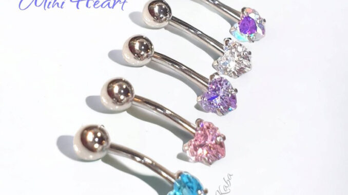 จิวสะดือ Mini Heart แสตนเลสแท้