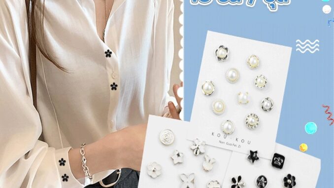 กระดุมผ้าพันคอ กระดุมติดคอเสื้อ ชุดละ 10 ชิ้น ผ้าพันคอ กระดุม Fashion Accessories