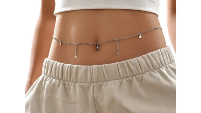 [SIS.SIE พร้อมส่ง] โซ่เอว ดาวหยด สีเงิน stars drop waist Chain
