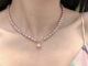 สร้อยคอโซ่มุกน้ําจืด ข้าวสีม่วงธรรมชาติ 5-6 มม. สําหรับผู้หญิง