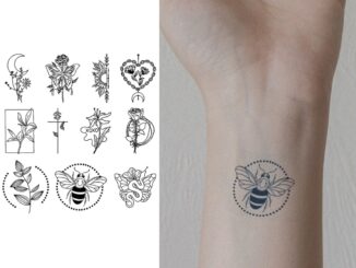 ลายดอกไม้เล็กๆ 11 ดอก สติกเกอร์รอยสักชั่วคราว รอยสักมายากลกันน้ำติดทนนาน รอยสักปลอมยาวนานถึง 15 วัน รอยสักกึ่งถาวร