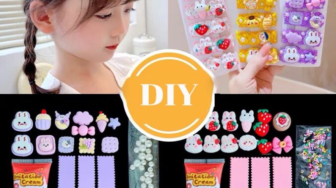1 ชิ้น/ถุง กิ๊บติดผม อุปกรณ์ DIY เรซิ่น การ์ตูนน่ารัก แพคเกจวัสดุกาวครีม 3Dสามมิติสต DIYวัสดุทำมือ อุปกรณ์เสริม