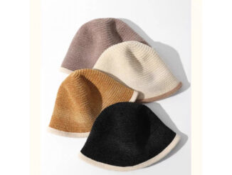 New# bucket หมวกเย็บสไตล์เกาหลีแบบใหม่（底纹）