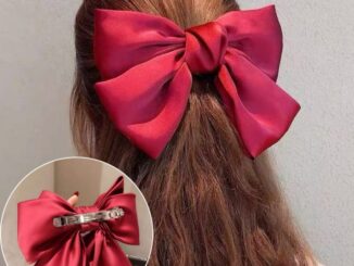 กิ๊บติดผม ประดับโบว์ ขนาดใหญ่ สีแดง แฟชั่นฤดูใบไม้ผลิ สไตล์เกาหลี สําหรับผู้หญิง