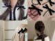 Roselife ยางมัดผมหางม้า ผ้ากํามะหยี่ สีดํา สไตล์เกาหลี สําหรับผู้หญิง 1 ชิ้น