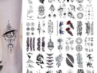 สติกเกอร์รอยสัก ลายปีกสัตว์ ดอกกุหลาบ กันน้ํา สไตล์ฮาราจูกุ