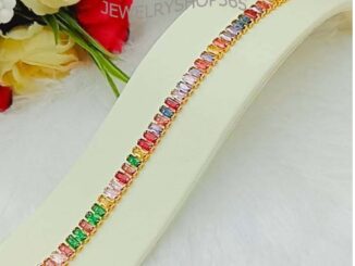 GOODHOME21 CW86 สร้อยข้อมือพลอยนพเก้าพลอยมณีใต้น้ำ งานสวยใส่ลงน้ำได้ งาน cz แท้