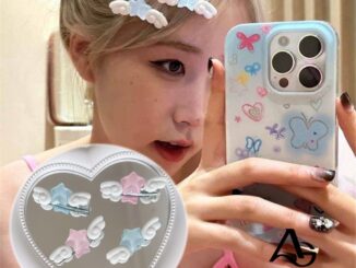 A HELLO GIRL กิ๊บติดผม ลายการ์ตูนปีกดาวน่ารัก สีชมพู สีฟ้า สีชมพู สําหรับเด็กผู้หญิง