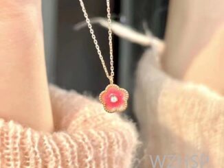 เครื่องประดับ สร้อยคอโซ่ จี้ดอกพีช สีชมพูหวาน แฟชั่นสําหรับผู้หญิง