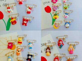 พร้อมส่ง เข็มกลัด เข็มกลัดแฟชั่น ขนาด3.8 เข็มกลัดคนท้องห้อยจี้เรซิ่นการ์ตูน