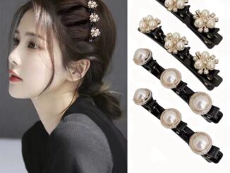 กิ๊บติดผม แบบถัก ประดับเพชรเทียม สไตล์เกาหลี แฟชั่นสําหรับผู้หญิง