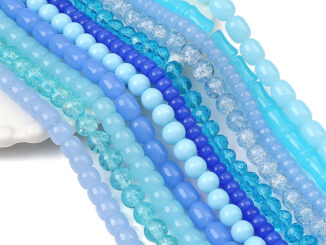 ลูกปัดแก้วคริสตัล สีฟ้า สําหรับทําเครื่องประดับ สร้อยข้อมือ สร้อยคอ DIY 20 ชิ้น