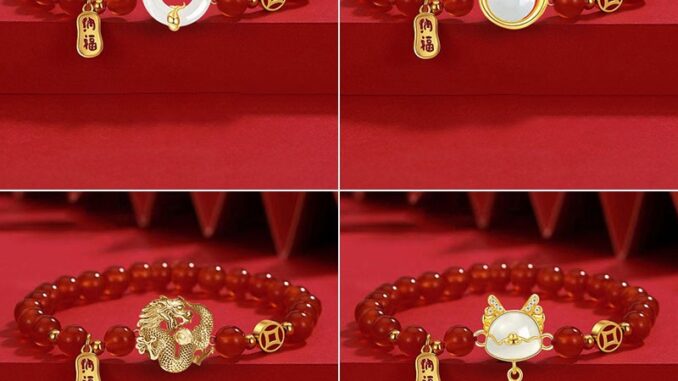 เครื่องประดับ สร้อยคอ ต่างหู สร้อยข้อมือ จี้รูปมังกรน่ารัก สไตล์จีน เหมาะกับของขวัญปีใหม่ สําหรับผู้หญิง 2024