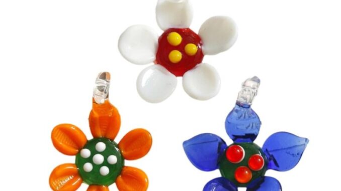 Hap จี้แก้ว ลายดอกไม้ หลากสี เครื่องประดับแฟชั่น สําหรับทําเครื่องประดับ DIY