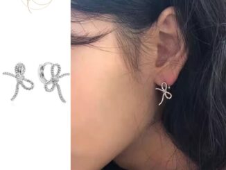 Roselife ต่างหูห่วงเงิน S925 ประดับโบว์กลวง สไตล์เกาหลี เครื่องประดับ สําหรับผู้หญิง งานหมั้น ปาร์ตี้