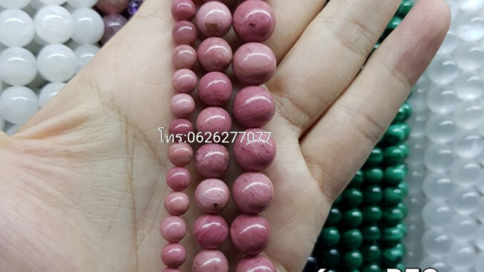 พิ้งค์โรโดไนท์3A หินเส้นยาวขายส่ง หินแท้คุณภาพ ความยาวประมาณ38--40cm หินนำโชคหินแท้ หินมงคล พิ้งค์โรโดไนท์3A หินเส้นยาวขายส่ง หินแท้คุณภาพ ความยาวประมาณ38--40cm หินนำโชคหินแท้ หินมงคล