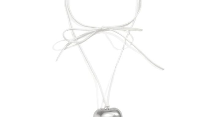✿ Heart Pendant Necklace Heart Choker Long Chain Love Necklaces Men Women Chocker