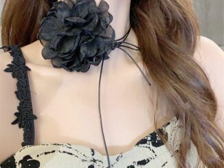 เครื่องประดับ สร้อยคอโชคเกอร์ จี้ดอกคามิเลีย สีดํา สีขาว เหมาะกับของขวัญ สไตล์วินเทจ สําหรับผู้หญิง
