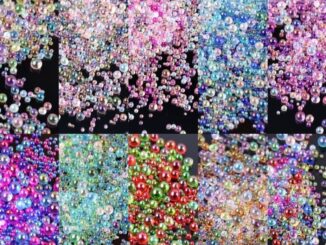 ลูกปัดแก้วใส ทรงกลม ขนาดเล็ก ไม่มีรูพรุน สําหรับตกแต่งเล็บ DIY
