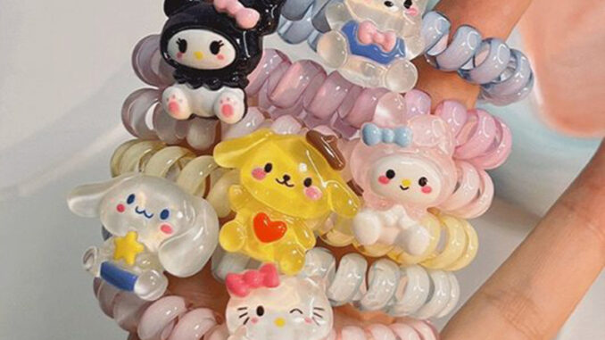 ส่งเร็ว ยางรัดผมซานริโอ้ลายการ์ตูนน่ารักสีสันสดใสเกาหลีความยืดหยุ่นสูงหวานแฟชั่นหางม้าเครื่องประดับผมเด็กผู้หญิง-Ranliyy