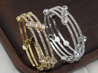 สร้อยข้อมือ ประดับเพชร แบบเปิด 3 แถว คุณภาพสูง แฟชั่นเรียบง่าย