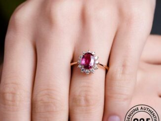 ATHENA JEWELRY แท้ แหวน เงิน เครื่องประดับ วงรีคลาสสิก เครื่องประดับ ผู้หญิง 925 แฟชั่น ทองทับทิม ต้นฉบับ Silver เกาหลี R435