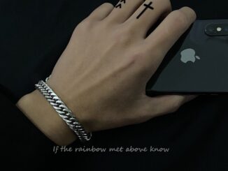 สร้อยข้อมือ สายโซ่เหล็กไทเทเนียม แบบหนา สไตล์ฮิปฮอป เรียบง่าย สําหรับผู้ชาย