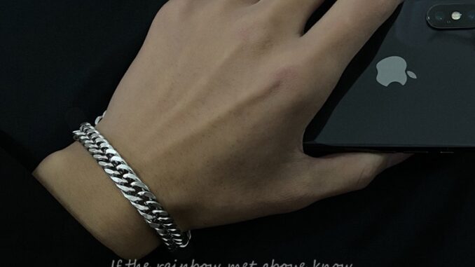 สร้อยข้อมือ สายโซ่เหล็กไทเทเนียม แบบหนา สไตล์ฮิปฮอป เรียบง่าย สําหรับผู้ชาย