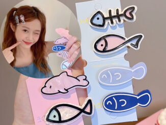 PASUAY กิ๊บอะคริลิก ลายหินอ่อน รูปปลา | กิ๊บปลา กิ๊บลายหินอ่อน